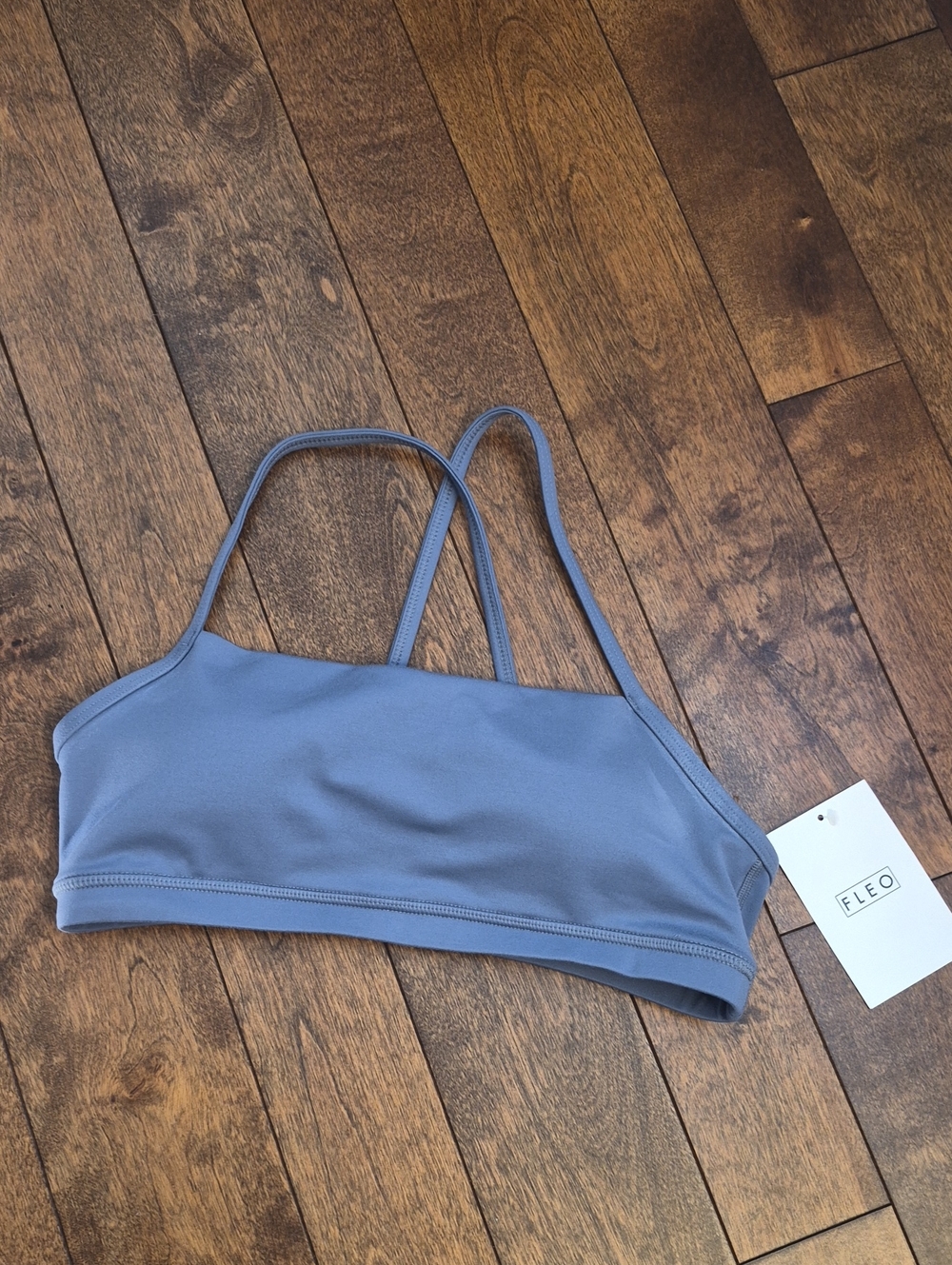 Fleo Slate Blue Double-Strap Sports Bra